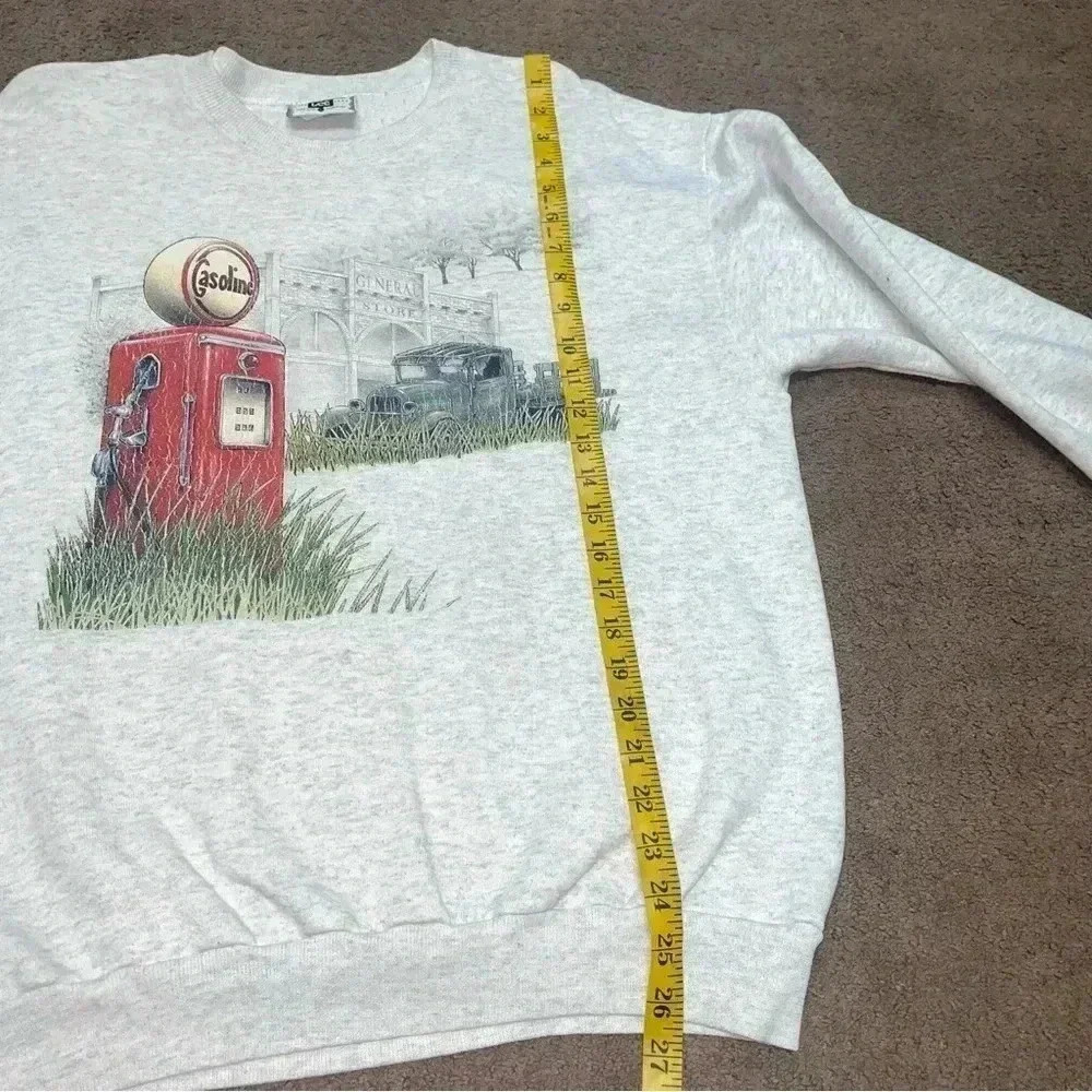 Vintage Lee old truck gasoline pump sweatshirt size Large long sleeve - Picture 7 of 12